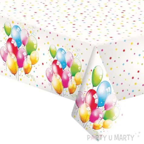 obrus papierowy balony i grochy mix maki 180 x 120 cm
