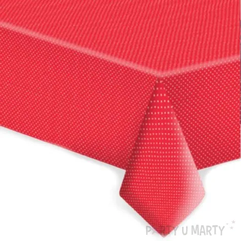 obrus papierowy biale kropki czerwony maki 180x120 cm