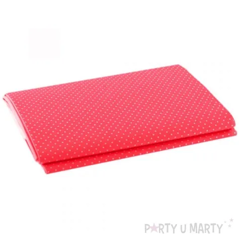 obrus papierowy biale kropki czerwony maki 180x120 cm