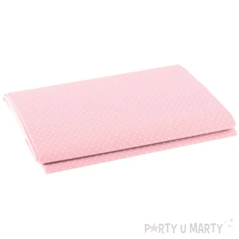 obrus papierowy biale kropki rozowy jasny maki 180x120 cm