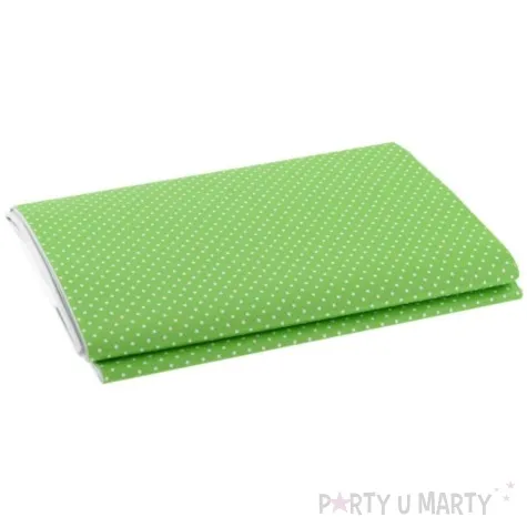 obrus papierowy biale kropki zielony maki 180x120 cm