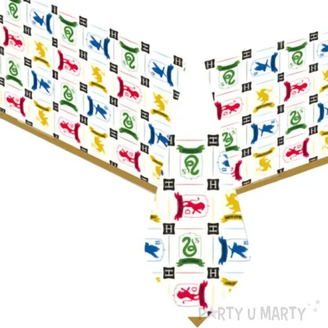 obrus papierowy harry potter domy hogwartu amscan 120 x 180 cm