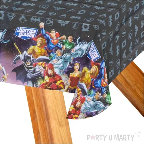 obrus papierowy justice league party factory 180 x 120 cm