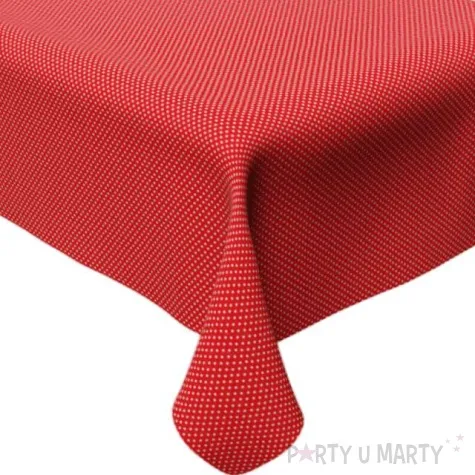 obrus papierowy kropki grochy czerwony tamipol 180x120 cm