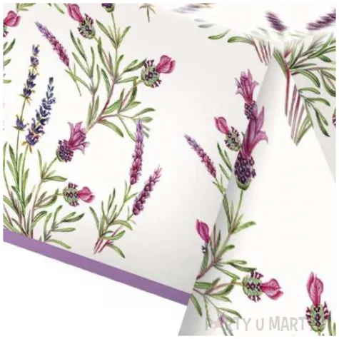 obrus papierowy kwiat lawendy mix maki 180 x 120 cm