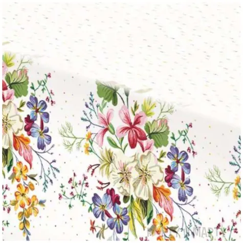 obrus papierowy kwiaty i kropki mix maki 180 x 120 cm