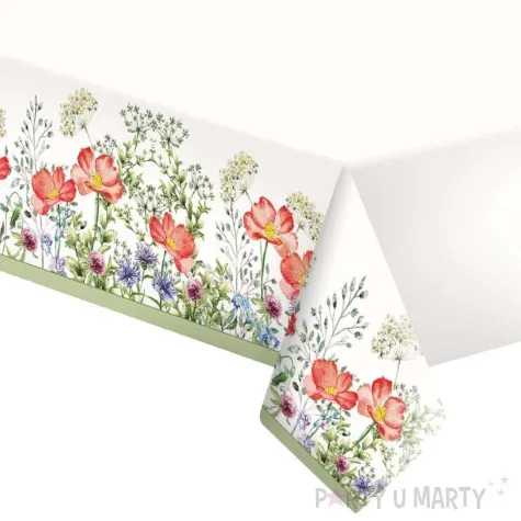 obrus papierowy kwiaty i rosliny wiosenna aura mix maki 180 x 120 cm