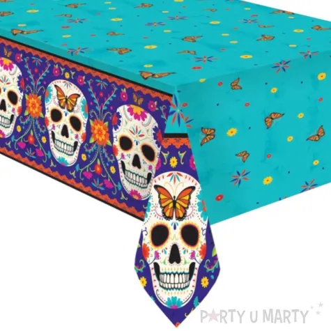 obrus papierowy meksykanskie wzory zielony amscan 120 x 180 cm