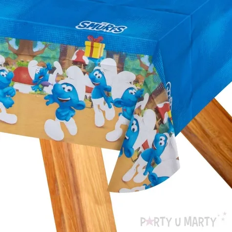 obrus papierowy the smurfs smerfy niebieski party factory 180 x 120 cm
