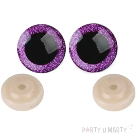 oczka bezpieczne brokatowe fioletowe stoklasa 25 mm 2 szt