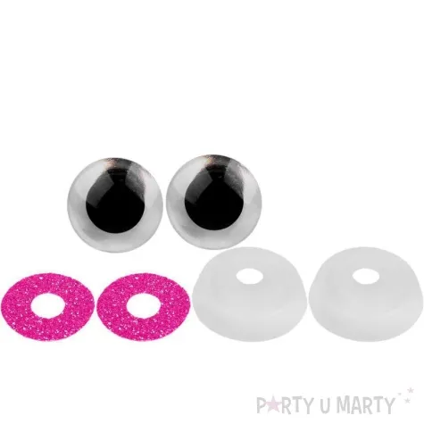 oczka bezpieczne brokatowe rozowe stoklasa 25 mm 2 szt