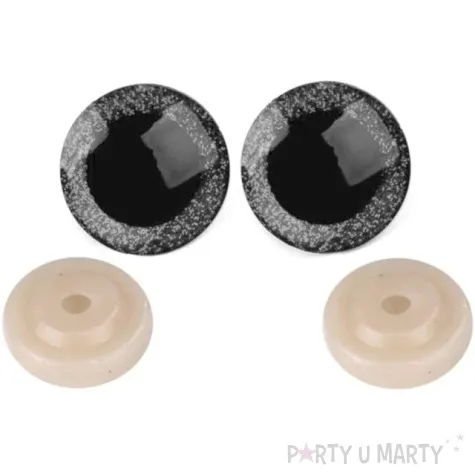 oczka bezpieczne brokatowe srebrne ciemne stoklasa 25 mm 2 szt