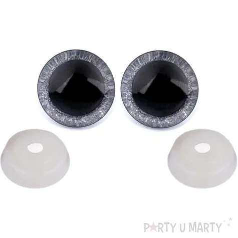 oczka bezpieczne brokatowe srebrne stoklasa 20 mm 2 szt