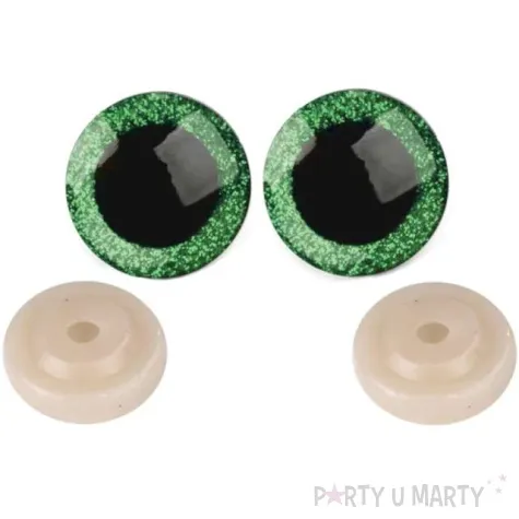oczka bezpieczne brokatowe zielone stoklasa 25 mm 2 szt