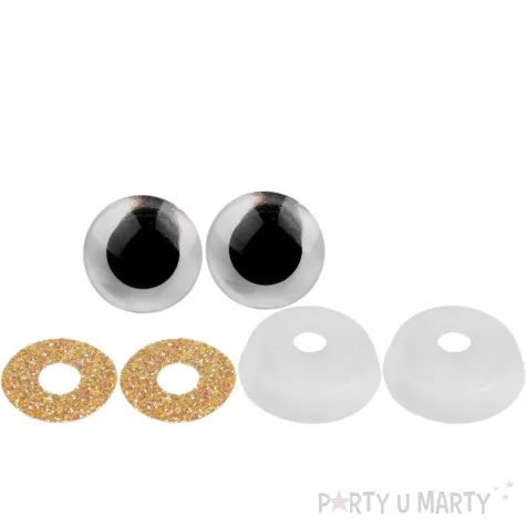 oczka bezpieczne brokatowe zlote stoklasa 20 mm 2 szt