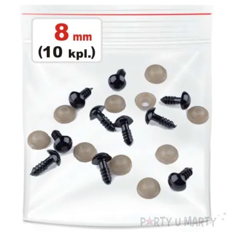 oczka bezpieczne classic czarne stoklasa 8 mm 10 kpl