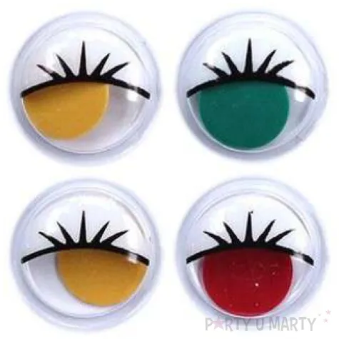 oczka kolorowe z rzesami titanum 15 mm 16 szt