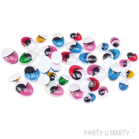 oczka samoprzylepne ruchome i owalne z rzesami brewis 8x10 12x16 mm 36 szt