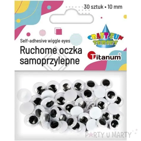 oczka samoprzylepne ruchome titanum 10 mm 30 szt