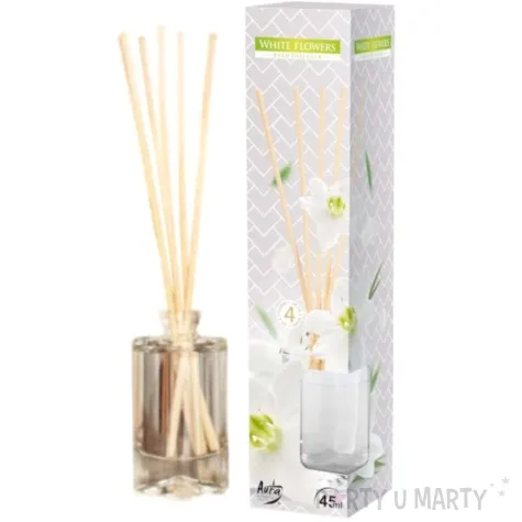 odswiezacz zapachowy biale kwiaty patyczki bispol 45 ml