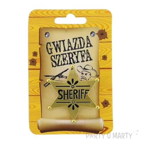 odznaka gwiazda szeryfa metalowa zlota