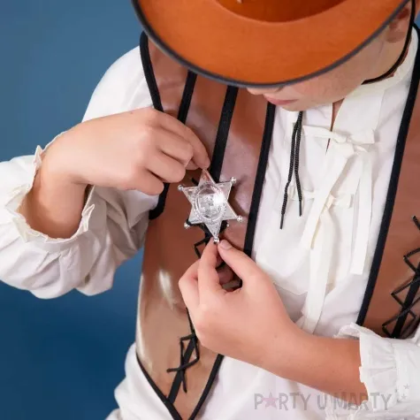 odznaka gwiazda szeryfa srebrny partypal 8 cm