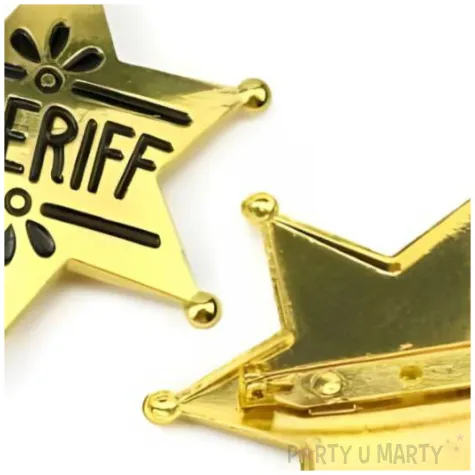 odznaka szeryfa dodatek do stroju kowboja zlota 3 cm