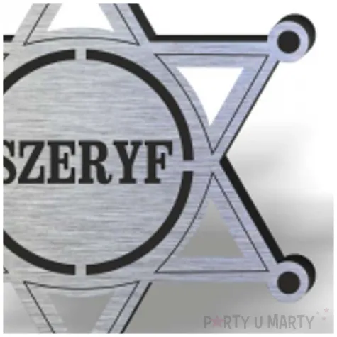 odznaka szeryfa srebrna przypinka dodatek do stroju kowboja