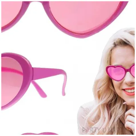 okulary na walentynki serduszka rozowe partydeco