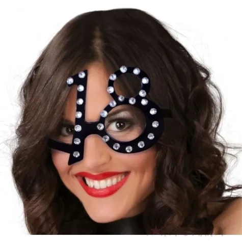 okulary party 18 urodziny czarny guirca