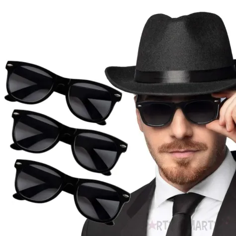 okulary party blues czarny boland 3 szt