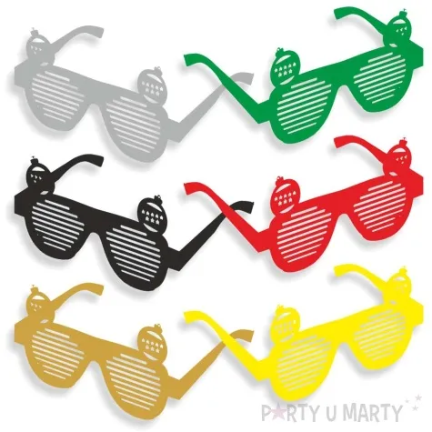 okulary party bombki mix osiem gwiazdek papierowe 6 szt