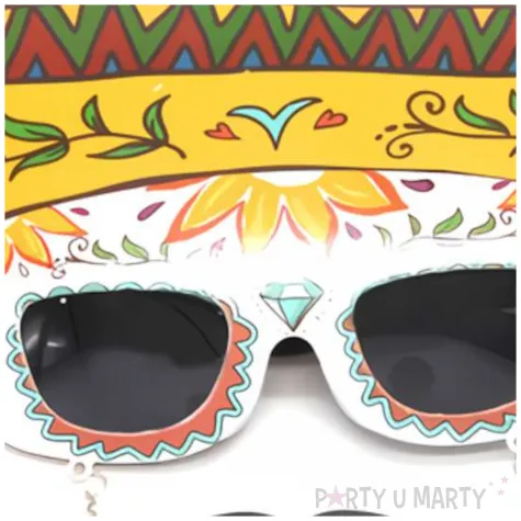 okulary party dia de los muertos sombrero tamipol