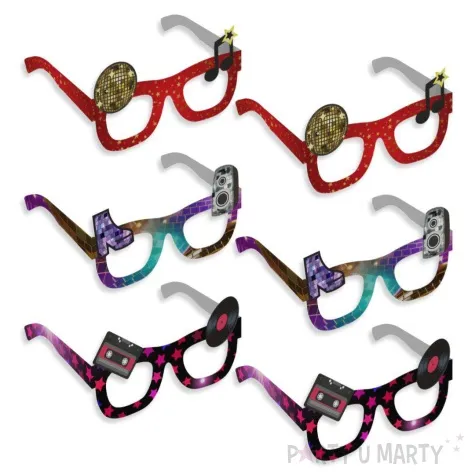 okulary party disco zlota kula papierowe 6 szt