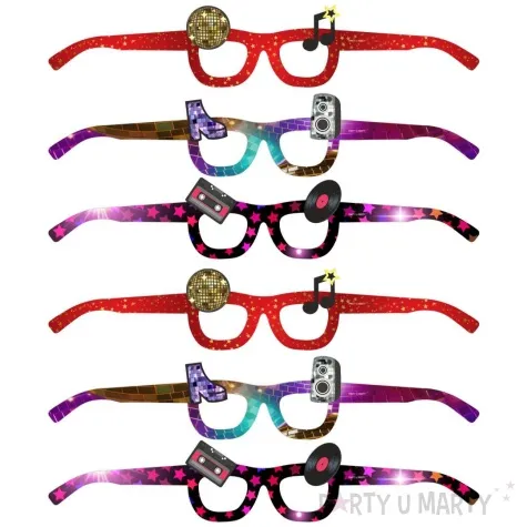okulary party disco zlota kula papierowe 6 szt