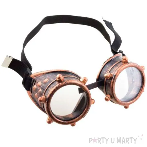 okulary party gogle steampunk brazowe funnyfashion