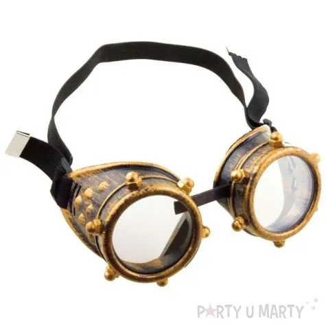 okulary party gogle steampunk zlote funnyfashion