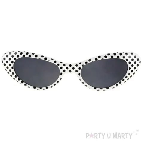 okulary party groszki bialy czarny godan