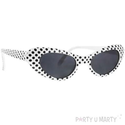 okulary party groszki bialy czarny godan