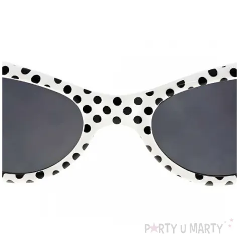 okulary party groszki bialy czarny godan
