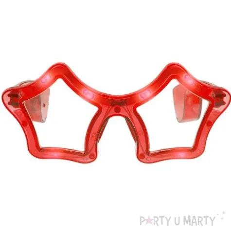 okulary party gwiazdki swiecace czerwone godan