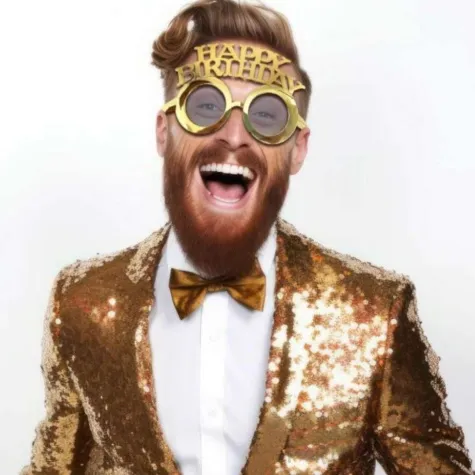 okulary party happy birthday zloty godan