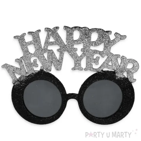 okulary party happy new year nowy rok srebrny partypal