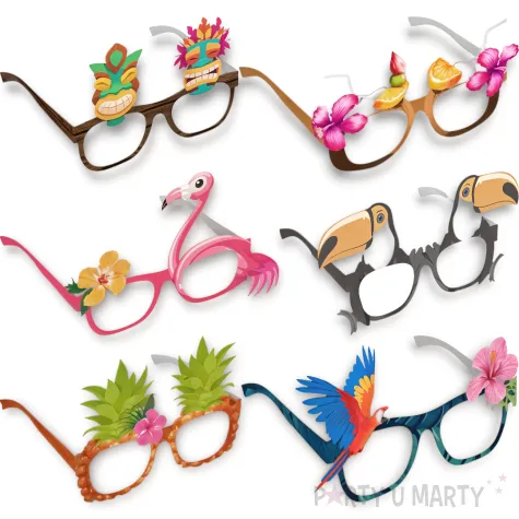 okulary party hawajski mix hello aloha 6 szt