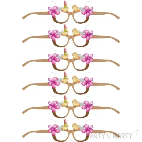 okulary party hawajskie kokosowe drinki 6 szt