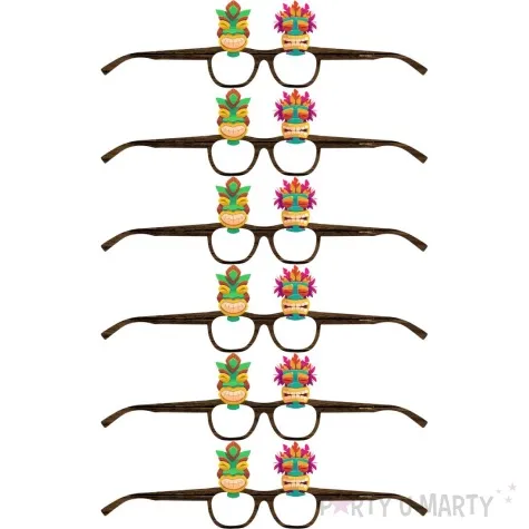 okulary party hawajskie totemy tiki 6 szt