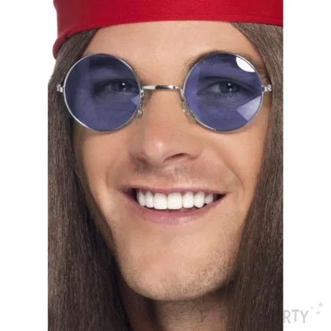 okulary party hipis niebieski smiffys