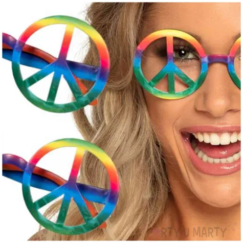 okulary party hipis pacyfki teczowy boland 3 szt