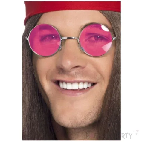 okulary party hipis rozowy smiffys