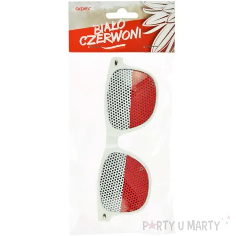 okulary party kibic bialo czerwoni arpex